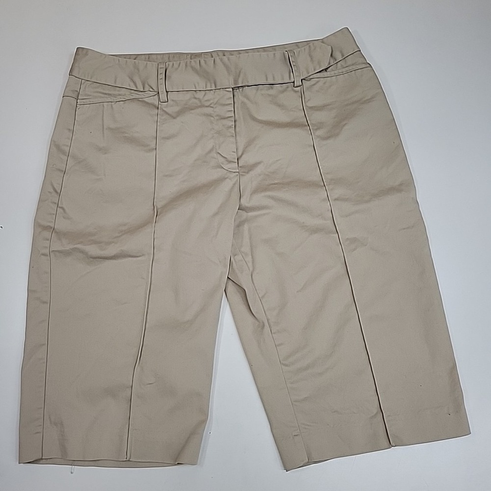 Worthington Stretch Khaki Dress Shorts Womens Size 10 Beige Career